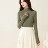 Top de Capa Base para Mujer de Cuello Alto Medio Otoño/Invierno