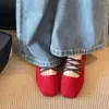 Sola macia com tira 2026 sapatilhas sapatos únicos cruzados simples arco primavera outono sapatos Mary Jane femininos corte baixo duráveis e atraentes