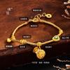 Puzuo loja de ouro com areia ouro incrustado diamante geração rica bolsa pulseira feminina nicho personalidade estilo nacional pulseira para namorada