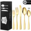 Amazon 410 Aço Inoxidável Quadrado Handle Tableware Venda por atacado Cross-border Supply Household Kitchen Western Steak Faca, Garfo e Colher
