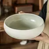 Conjunto de Louça Cerâmica de Cor Sólida para Uso Doméstico, Tigela Redonda Grande, Tigela de Frutas para Atacado, Tigela de Salada