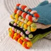 Corea del Sur Guantes de Punto Pequeños de Frijol de Azúcar para Mujer Invierno Lana Engrosada Pantalla Táctil Dedos Expuestos Guantes Cálidos para Dedos de Montar al Aire Libre