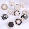 Botones Plásticos Electroplateados al por Mayor para Abrigos de Peluche y Camisas de Mujer, Botones Redondos de Perla Diamantada de Alta Gama Estilo Pequeño Fragancia
