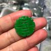 Jade verde seco de Myanmar redondo doble felicidad palabra feliz accesorios para joyería DIY Accesorios de jade jade aretes al por mayor
