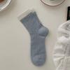 Calcetines de verano calcetines de tubo para mujer calcetines finos de contraste calcetines de rizo de boca calcetines de algodón sin costuras antipilling para mujer al por mayor