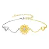 Pulseira de Girassol Criativa Estilo Novo Floresta Fresca Transfronteiriça, Margarida Pequena, Moda, Temperamento de Deusa, Pulseira Estilo Doce