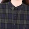 Colección de otoño 2026: nuevo vestido midi a cuadros de estilo coreano, corte holgado, con cuello, bolsillos y mangas largas, diseñado como un vestido camisero para mujer