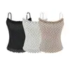 Conjunto de camisola curta justa de gola redonda com renda de bolinhas aveludada + saia de tule de cintura alta com amarração, puramente desejável