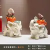 Un Par de Adornos de Elefantes Atractores de Fortuna en un Nuevo Estilo Chino para Entrada, Sala de Estar, Mueble de TV, Escritorio de Oficina y Decoraciones de Mesa