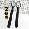 Estilo Coreano Estudiante Estilo Universitario Estilo Japonés Corbata de Cuadros Uniforme JK Corbata Perezosa Negra Unisex Corbata de Moda