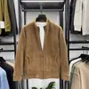 Cardigã de Lã Sintética Masculino com Gola Alta, Jaqueta de Lã Outono e Inverno, Jaqueta de Lã Espessa para Comércio Exterior Transfronteiriço