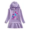 2026 Primavera e Outono Novo Vestido Moletom com Capuz Infantil Desenho Animado Menina Bebê Transfronteiriço Casual Vestido Elegante