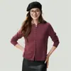 Cárdigan de cachemira para mujer, 100% cachemira pura, nuevo estilo otoño/invierno, cuello redondo, dobladillo enrollado, abotonado, suéter de punto exterior