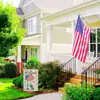 Nova Bandeira de Jardim Temu para o Dia da Independência Americana Bandeira de Pendurar Dupla Face em Linho Decoração de Pátio Bandeira de Cena para Festa de Feriado