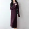Elegante y Sofisticado Vestido de Punto de Lana para Mujer, 100% Lana Pura, Corte Ajustado, Manga Larga, Vestido Suéter Otoño/Invierno