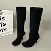 2026 Novo Estilo Europeu e Americano Elegante Simples Salto Agulha Bico Redondo Moda Botas Longas para Ir ao Trabalho, Cor Sólida de Calçar Botas Longas para Mulheres