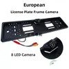 Nuevo Marco de Matrícula Europeo Cámara CCD Montada en Coche 8 Luces LED En Stock Soporte de Matrícula Marco Europeo para Coche Visión Nocturna Alta Definición