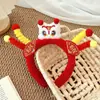 Diadema Creativa Linda de Año Nuevo con Palo Retorcido Diadema de Danza del León Pasador de Año Nuevo para Niños Diadema para Actividad de Nochevieja para Niñas