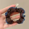 Goma para el pelo plisada de satén de seda estilo francés para mujer, coletero de alta gama, banda elástica para el pelo para coletas altas