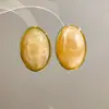 Aretes ovalados de acrílico con degradado estilo Melard para mujer, aretes de lujo ligero de alta gama, aretes de diseño de nicho para mujer