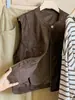 Chaleco de gamuza con cuello alto estilo retro americano para mujer, estilo otoño 2026, chaqueta chaleco versátil con cremallera para usar en capas