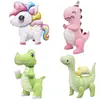 Balão de Dinossauro Colorido Maca 4D Estéreo Montado em Pé Decoração de Festa de Aniversário Adereços para Fotos Brinquedo Balão