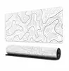 Alfombrilla de ratón abstracta de moda, alfombrilla de escritorio extragrande para juegos, líneas de contorno en blanco y negro, alfombrilla para teclado de computadora, personalizada con borde antideslizante
