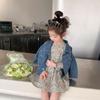 Ropa para Niños Vestidos de Primavera y Otoño para Niñas 2025 Nuevo Estilo Vestido Floral de Moda para Bebé Niña Chaqueta Vaquera de Primavera para Niños
