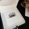 Anillo de apertura de doble capa con diseño de personalidad de estilo coreano con circonitas y serpiente de amor, anillo de dedo de metal estilo frío, joyería