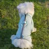 Roupa Impermeável de Lã Quente de Alta Definição para Cães, de Quatro Pernas, que Pode Ser Rebocada, para Manter Cães Pequenos e Médios Aquecidos no Inverno