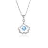 Collar elegante de albaricoque Sansheng de plata esterlina S925 para mujer, con forma de abanico de hojas de ginkgo, estilo coreano, estilo japonés y coreano simple.