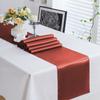 Camino de mesa de satén al por mayor, satén, borde de bloqueo de alta densidad, decoración de mesa para hotel, boda, mantel de satén, poliéster, color sólido, camino de mesa