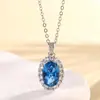 2024 nuevo Huabibao chapado en cobre y oro simulación cristal azul afilado corindón rojo traje simple piedra principal femenina 8*12