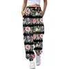 Pantalones Largos de Pierna Ancha Nuevos Estampados Transfronterizos Europeos y Americanos para Mujer, Pantalones Casuales Sueltos de Cintura Alta de Verano, Pantalones Largos de Moda Versátiles y Modernos
