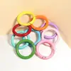 Argola de Chaveiro de Metal Fivela Anel Aberto DIY Anel Pintado Acessórios de Joia Fecho de Mola Redondo Acessórios para Brincos