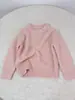 Suéter infantil de tricô macio e aconchegante com gola redonda, solto e grosso, blusa base de manga comprida básica para meninos e meninas no outono e inverno