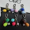 Colgante de cuentas redondas de color block único y creativo, color macarrón, llavero minimalista y charm para bolso - estilo nuevo