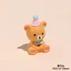 Oso de Sombrero de Copa Dibujo Animado Animal Muñeco DIY Decoración de Coche Escritorio Adornos Pequeños Colgante Llavero Accesorios de Resina