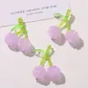 Verano Divertido y Lindo Morado con Perlas Cereza DIY Sol Girly Bolso de Frutas Llavero Hebilla de Zapato Colgante