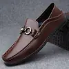 Zapatos Casuales de Transmisión en Vivo Transfronteriza al Extranjero Talla Grande Zapatos de Hombre Zapatos de Cuero para Hombre Sin Cordones Suela Suave Mocasines Británicos