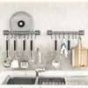 Barra colgante de cocina premium, estante de almacenamiento de utensilios de cocina para montaje en pared sin taladro, colgador multifuncional para ollas y cucharas, estante de almacenamiento para el hogar