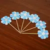 Palillo con banderín de flor pequeña para pastel, accesorios de decoración para pastel, Paquete de 6