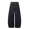 Meim02 Estilo Unisex de Calle con un Toque de Alta Gama, Color Denim Crudo Vintage, Diseño Desestructurado, Jeans de Pierna Ancha Scimitar para Hombre