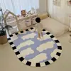 Alfombra de Gateo para Bebé Estilo Ins de Cachemir Artificial Engrosado Manta de Cabecera de Dormitorio Alfombra de Piso para el Hogar