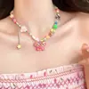Paraíso de Dulces Sabor Manzana-Y2K Dulces Dopamina Coloridos Cadena Superior de Cuentas Coloridas Accesorios Dulces de Verano de Dibujos Animados