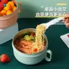 Tigela grande de aço inoxidável 304 para macarrão instantâneo, portátil com tampa, tigela de arroz para dormitório estudantil, trabalhadores de escritório com utensílios, lancheira