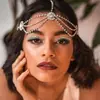 Accesorios para el cabello con temperamento de moda transfronterizos europeos y americanos, combinan con todo, cadena de cabello con borlas de diamantes multicapa para bodas, fiestas, novias