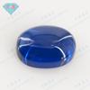 Huagang Gem Em forma de ovo 113 # Base plana Plain Blue Sharp Crystal Bare Stone Oval Arc Safira artificial atacado
