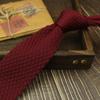 Corbata para Hombre Casual Británico Versátil Estilo Universitario Femenino 7cm Color Sólido Rojo Oscuro Verde Militar Tejida de Lana Color Curry Negro
