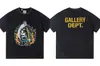 Gallery Dept Lavado y Desgastado Manga Corta Retro High Street Vintage Camiseta Suelta para Pareja Moderna